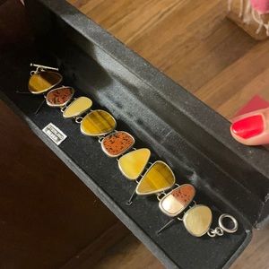 Sterling Silver bracelet with natural earth stones.